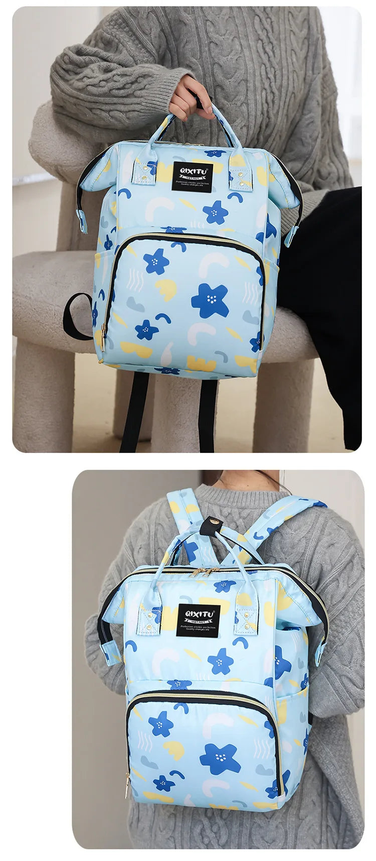 Fashion Oxford Shoulder Mother and Baby Bag Mami Outdoor with Baby Insulated Milk Storage Backpack Portable Storage