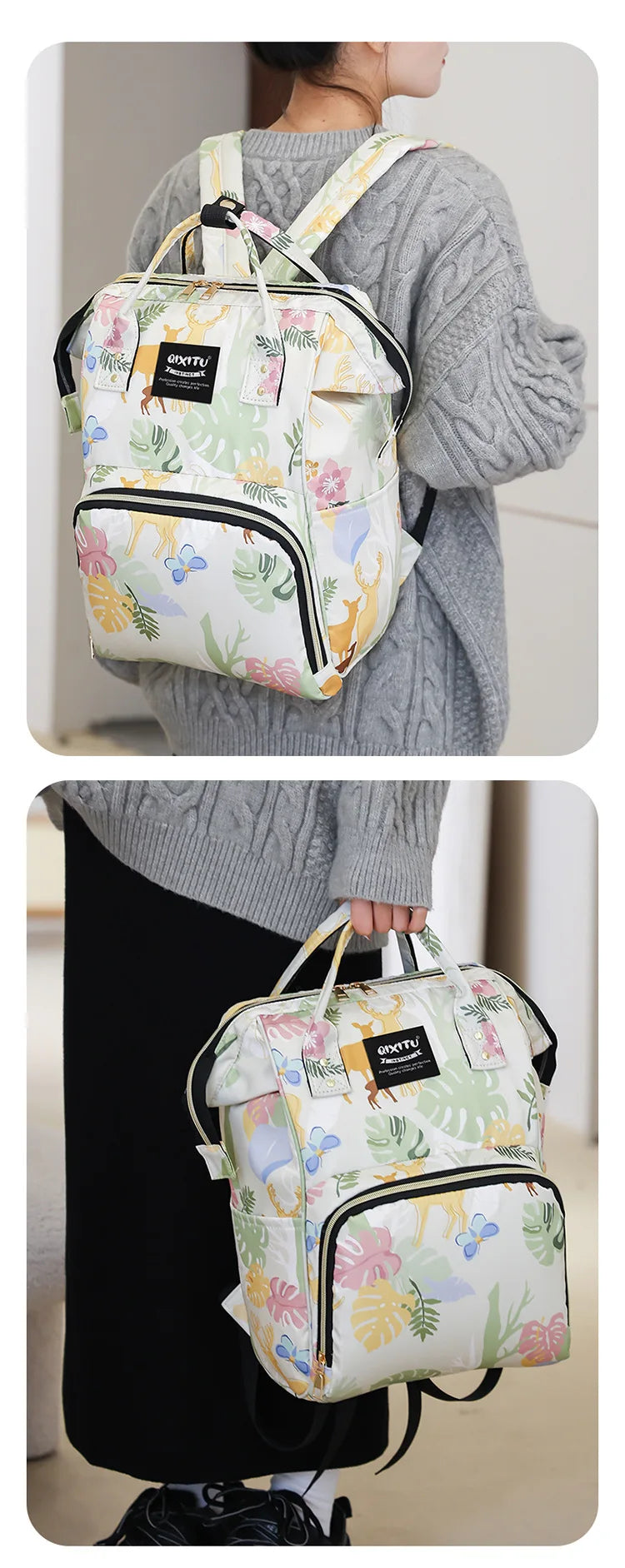 Fashion Oxford Shoulder Mother and Baby Bag Mami Outdoor with Baby Insulated Milk Storage Backpack Portable Storage
