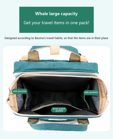 Folding Mommy Bag Lightweight Portable Folding Crib Bed Large-capacity Baby Backpack Female Mommy Outting Bag Mummy Bag