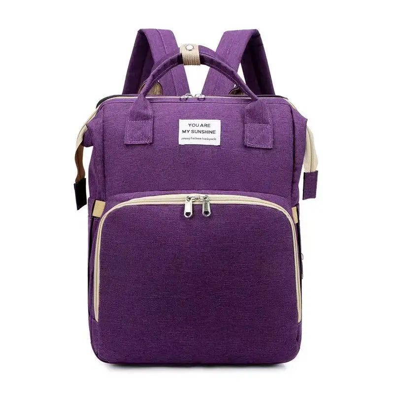 Folding Mommy Bag Lightweight Portable Folding Crib Bed Large-capacity Baby Backpack Female Mommy Outting Bag Mummy Bag