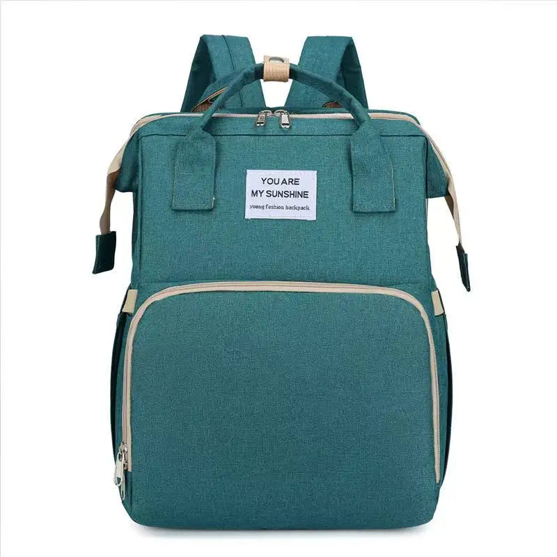Folding Mommy Bag Lightweight Portable Folding Crib Bed Large-capacity Baby Backpack Female Mommy Outting Bag Mummy Bag